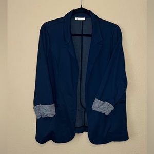 Skies Are Blue navy stretch blazer 1X